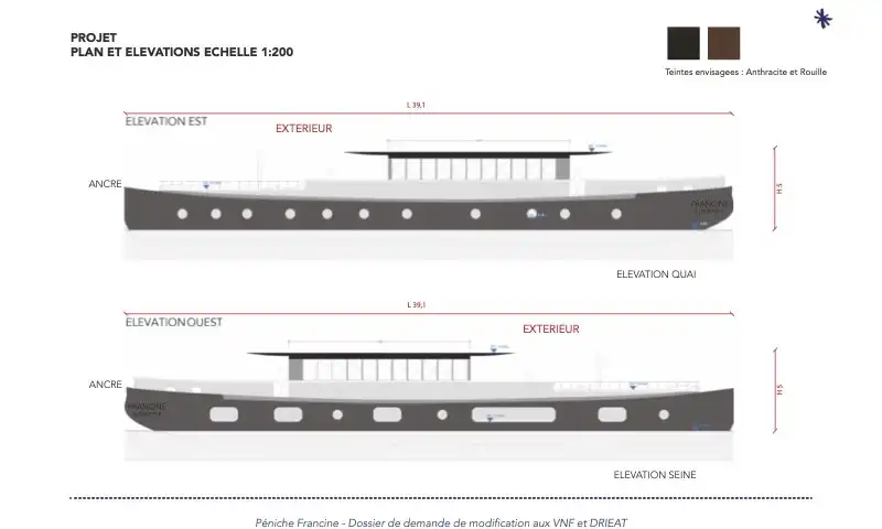Péniche Freycinet de 230 m² en vente à Levallois-Perret – À aménager