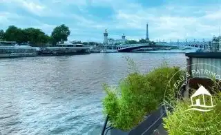 Vue Tour Eiffel au cœur de Paris 8 - Une péniche rénovée au confort exceptionnel