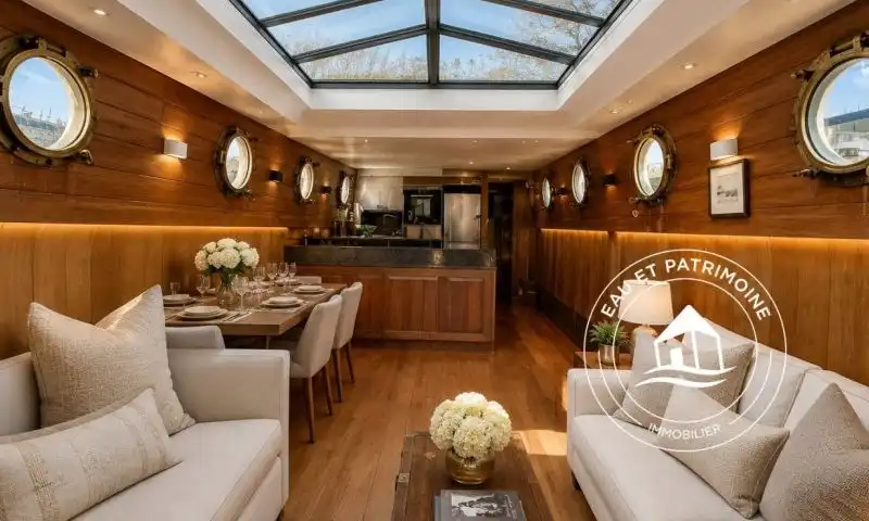 Péniche à vendre Paris 1 – Toit ouvrant et Vue Tour Eiffel