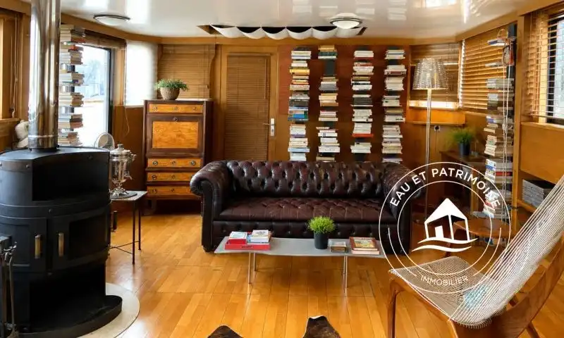 Maison flottante à vendre à Paris 5 - Terrasse et vue sur l'Île Saint Louis
