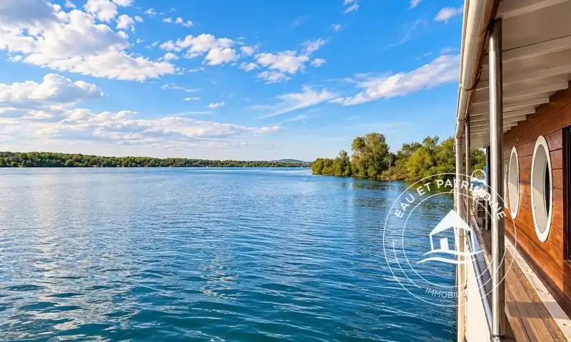 Péniche à vendre Avignon - Piscine avec vue sur le Rhône